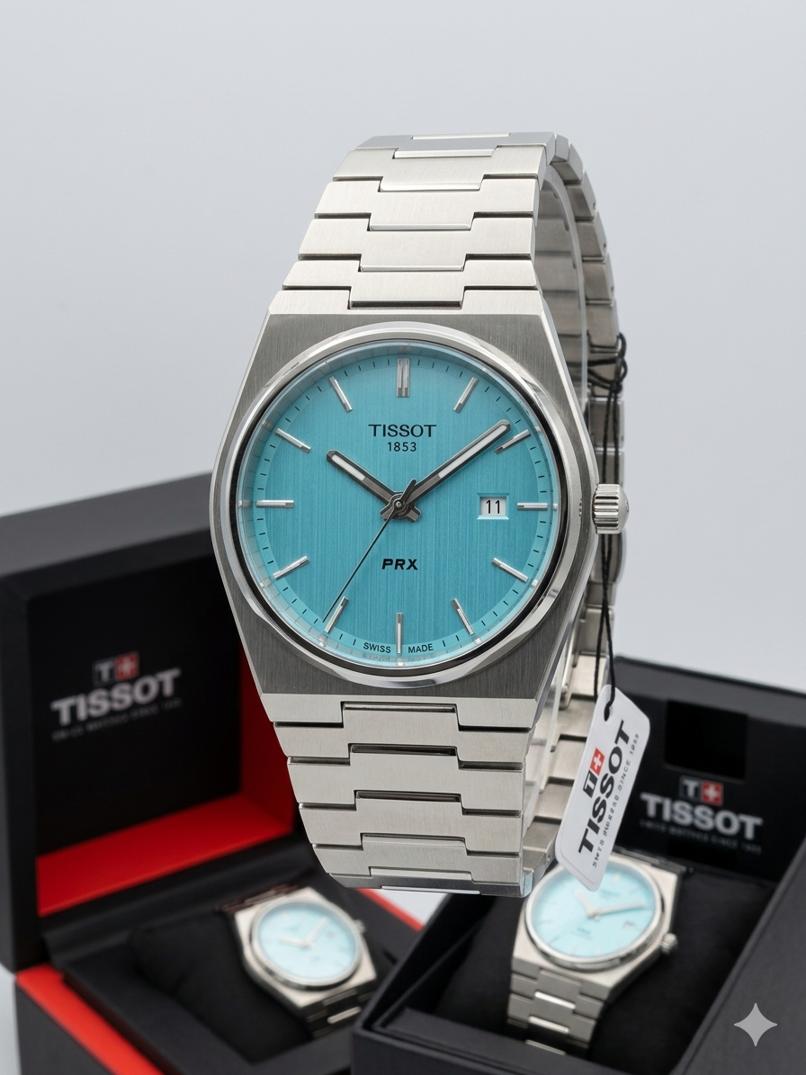 Tissot | PRX | Silver/Turquoise | Men's Watch | Replica
