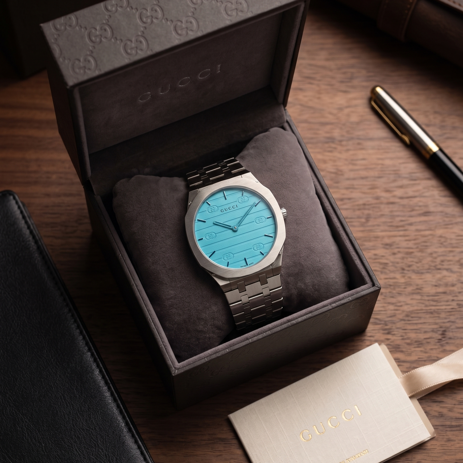 Gucci | 25H | Silver / Turquoise | Replica