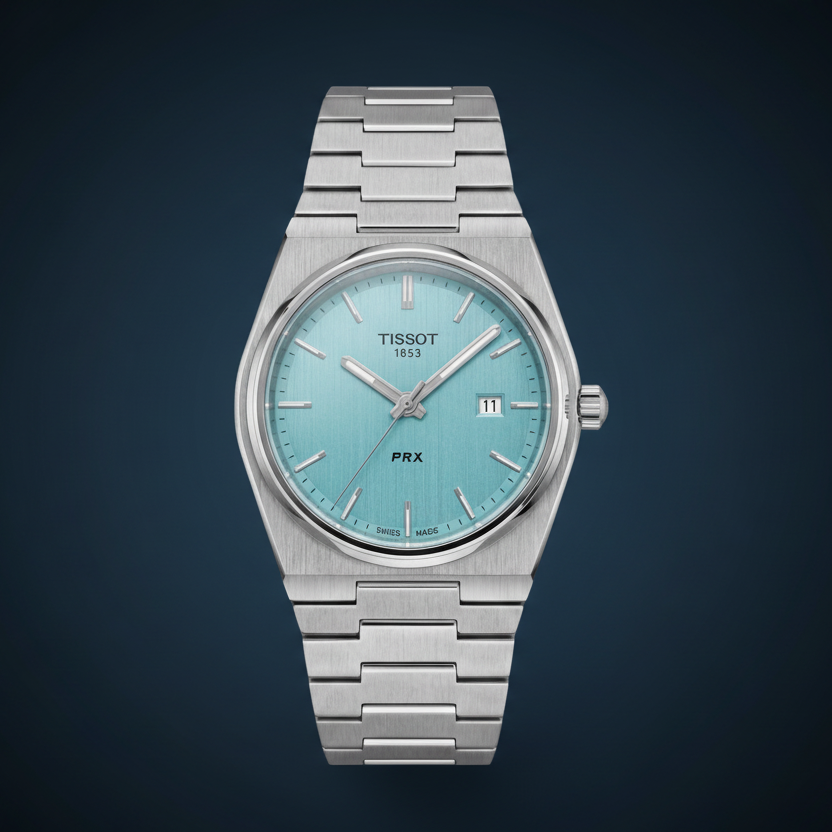 Tissot | PRX | Silver/Turquoise | Men's Watch | Replica